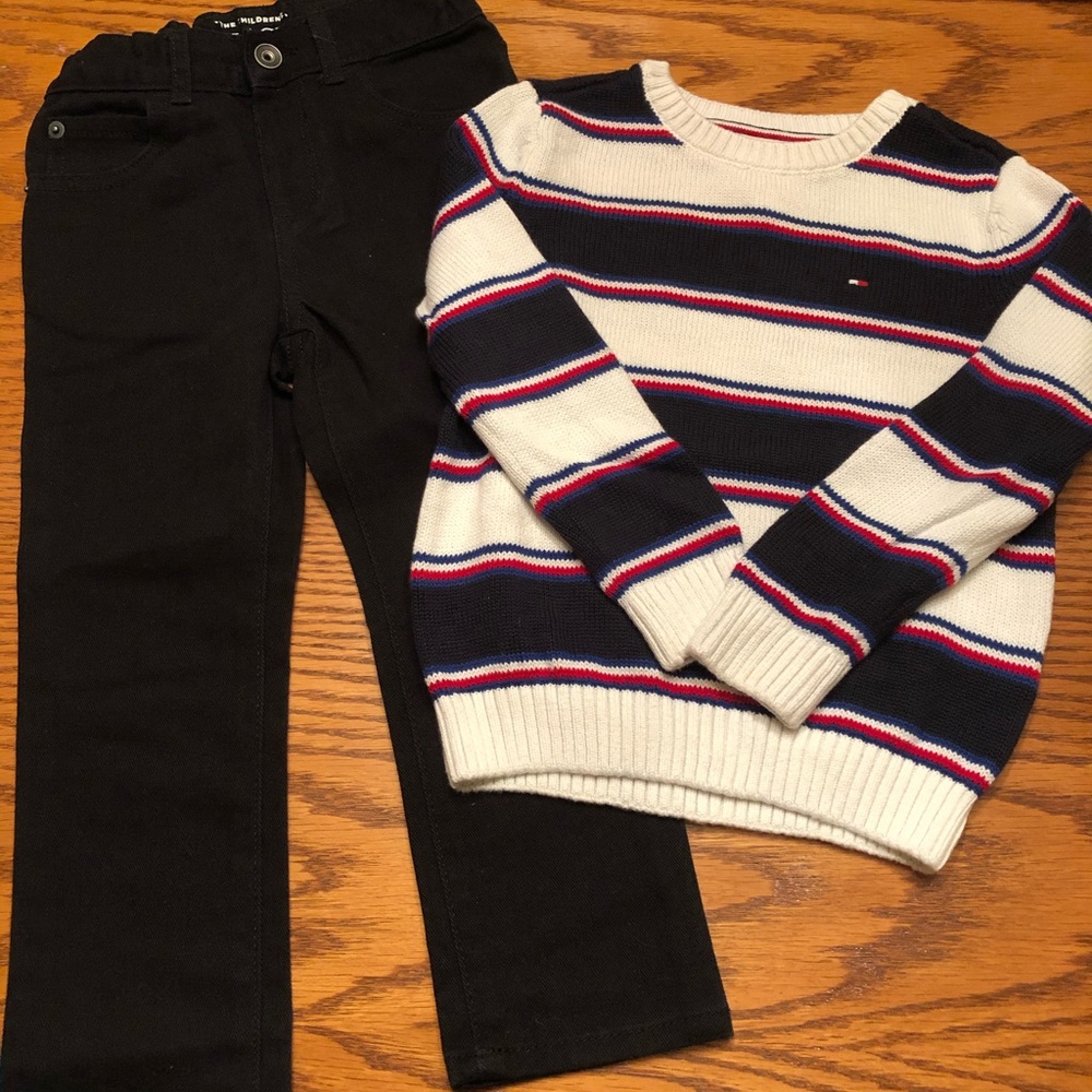 Children’s Place black jeans and Tommy Hilfiger